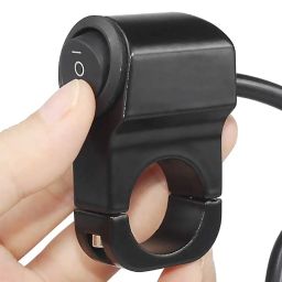Eltron Turbo Waterproof Multi-Function 3 Mode Way Handlebar Switch ON-Off-ON 12V DC Button Operate with Headlight, Fog Light, Cast Aluminium Universal For All Motorcycles, Bike (Pack Of 1, Black) image 1