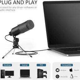 USB Microphone for Computer, JEEMAK PC21 USB Metal Microphone with Noise Reduction, Cardioid Pickup, and Zero-Latency for Computer PC Laptop Conference Chatting Gaming image 2