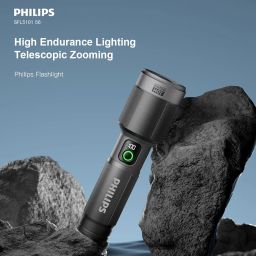 PHILIPS 4500mAh LED Torch Light, 2000LM Flashlight with Telescopic Zoomable, 680M Coverage, 60W High Power Rechargeable Handheld Flash Light for Indoor, Camping, Exploration, Emergency Lighting image 1
