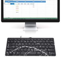 Spanish Keyboard, Wired Mini Portable Spanish Keyboard USB Interface for Desktop Computer Ultra-thin 78 Keys, Ultra-thin Mini USB Wired Keyboard image 4