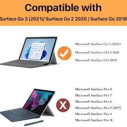 SwooK (with Kickstand/Hand Strap/Pen Holder) Protective Stand Back Cover Case for Surface Go 3 2021 / Surface Go 2 2020 / Surface Go 2018 All-in-One Hybrid Back Cover Case image 1