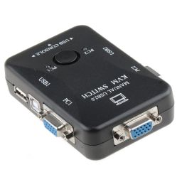 2 Port KVM Switch USB 2.0 KVM Switch Box to Control up to 2 Computers 2 in 1 Out Switch USB Keyboard Mouse Sharing Device for Computer, PC, Laptop, Desktop, Monitor, image 4