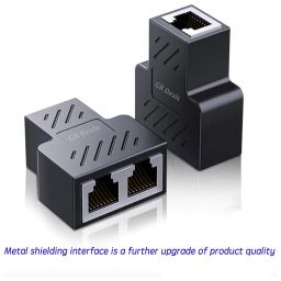 RJ45 Splitter, Ethernet Splitter, RJ45 Splitter Adapter LAN Network Internet Splitter 1 to 2, Ethernet Cable & LAN Internet Split Cat5 Cat5e Cat6 Cat 7. (Pack of 2) image 2