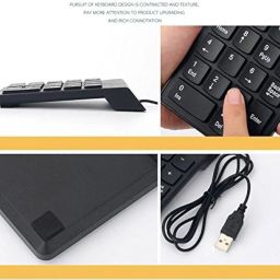 USB Numeric Keypad Portable Slim Mini Number Pad for Laptop Desktop Computer PC, Full Size 18 Key, Big Print Letters - Black image 4