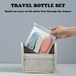 chidakash 3 Pcs Travel Toiletries Bottles 60 ML Refillable Shampoo Conditioner Body Lotion Dispenser Empty Squeeze Bottle Container image 4