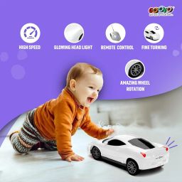 Gooyo GY-222CH Rechargeable Remote Control Car Toy | White Color, Power Source: Lithium Rechargeable Battery for Car (Included) & 2xAA Battery for Remote Controller (Not Included) image 4