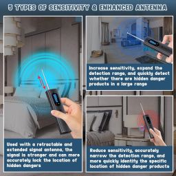 Hidden Camera Detectors, Spy Bug Camera Detector, Spy Infrared Mini Camera Finder GPS Tracker Listening Devices Anti-Spy Detector, 5 Modes & 5 Levels Sensitivity for Hotel Airbnb Office Bathroom image 3
