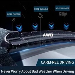 AWB® Hybrid Wiper Blades Front With Rear Wiper Blade Set Compatible with Tata Nexon 24"+14"+10" (Set of 3) image 1