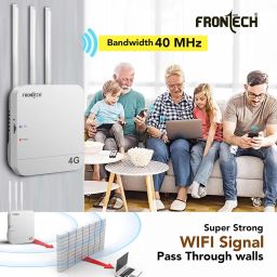 Frontech 4G WiFi Router (5G SIM Compatible), Nano SIM Slot, 3 External Antennas, Dual Output (Wired/Wireless), 40MHz Bandwidth, High-Speed Internet for Home & Office (NC-0035) image 4