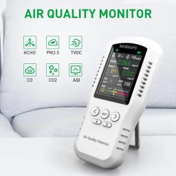 Air Quality Monitor, 8 in 1 Indoor Air Quality Meters, Formaldehyde Detector, Pollution Meter Sensor Detecting HCHO, PM2.5, TVOC, CO, CO2, AQI, Temperature and Humidity Tester image 4