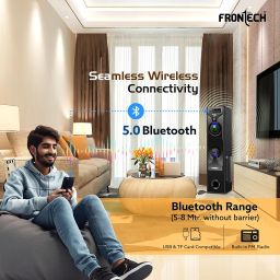 FRONTECH CRUX-165 Series 60 Watt Tower Speaker with Bluetooth 5.0 Wireless Technology with LED Digital Display and USB Port and Wired Mic for Karaoke with Volume Control (SW-0165) image 5