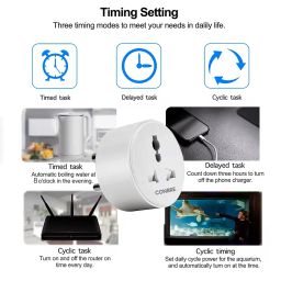 Conbre 10 Amp Wifi + BT Smart Plug for automation, Energy Monitoring, remote & timed control | Suitable for power appliances like tv, mobile charger, appliances etc. (supports Amazon Alexa) (10A Plug) image 3