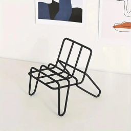 Black Mobile Stand Chair | Adjustable Phone Holder with Comfortable Seating, 360° Rotation for Hands-Free Viewing, Ideal for Office, Study, or Relaxation Black image 2