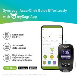 Accu-Chek Guide Blood Glucose Glucometer (with Bluetooth) Kit with Vial of 10 Strips, 10 Lancets and a Lancing Device FREE for Accurate Blood Sugar Testing image 1