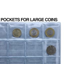 SPS Coin Collection Album – 240 Pockets | Holds Small & Large Coins | 14 Sheets | Premium Storage for Collectors | Red image 5