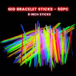 WP WANNA PARTY Kids Glow Sticks Bulk Party Supplies 50 Pack 8 Inch Glow in The Dark Sticks,Light Up Party Favors. Neon Glow Bracelets&Glow Necklaces with Connectors. Glow Party Decorations,Multicolor image 2