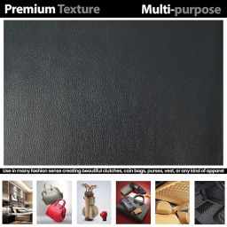 CLICKNPICK Poly Fabric Upholstery Rexine, Artificial Leather Sheet -140 cms Width -PU Mix, Matte Finish, Dark Grey - Half Meter, Solid image 4