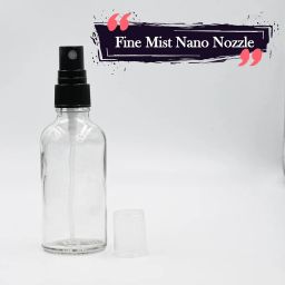 Happy Packaging 50ML Clear Round Empty Glass Botlle With Black Mist Spray and Over Cap| Refillable | Leak Proof For Essential Oils | Reusalble | DIY Perfumes | DIY serums Pack of 3 image 4