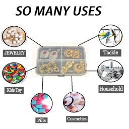 CSM® Jewelry Case Organizer(CLICK-4-6) Multipurpose Plastic Storage Box with dividers 4 Grids, Transparent (Pack of 6 Boxes) image 4