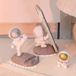 YUPPIN Mobile Holder Astronaut Theme Adjustable Multi-Purpose Phone Stand for Smartphones, Ideal for Desk and Table Use (Push Hand) image 4