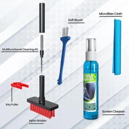 8 in 1 Soft Brush Cleaning Tools Kit for Keyboard, Earphone, Laptop, Camera & Lens, LED LCD Screen Display Cleaner 2 Soft High-Density Brush Set with Keycap Puller and Premium Microfiber Cloth image 4