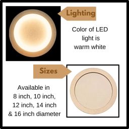 Wooden LED Light Base for DIY Moon Lamp & Creative Art Projects – Plug & Play Light Board with MDF Stand – Ideal for Painting, Resin Art, Dot Mandala, and Gifting – Available in 8", 12", 14", & 16" image 3