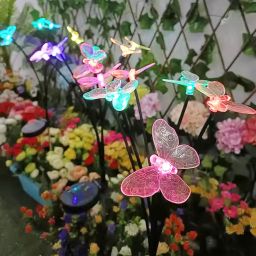 GIGAWATTS GW-910 8 LED Solar Butterfly String Light with 2V Panel 600mAh Battery BIS Approved IP65 Waterproof Fairy Lamp for Wedding Lawn Garden Yard Patio Decoration (1Pc, Multicolor) image 1