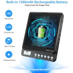 Portable CD Player with Built-in Speakers, Rechargeable CD Player with Double Headphone Jack, Anti-Skip Personal Compact CD Player for Car & Home & Travel image 3
