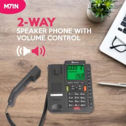 Beetel M71N Caller ID Landline Phone for Home or Office, 16 Digit Display, 2-Way Speaker Phone with Adjustable Volume, 8 One Touch Memory Buttons, TEC Certified, 30 Incoming Call Memory (Anthracite) image 2