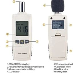 PAXMAX Sound Decibel Meter, Digital Mini Sound Pressure Level Meter, Audio Noise Measurement 30-130dBA,MAX/MIN Hold,Auto Backlight Display image 2