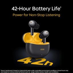 iQOO TWS 1e in-Ear Earbuds with Mic, Upto 30dB Active Noise Cancellation, Fast Charging which Takes 10 mins for 3 Hours Playtime, with Upto 42 hrs Playback time (Flame Yellow) image 2