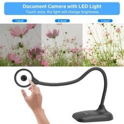 Kitchbai Visualiser, USB Document Camera for Teaching, PC Camera for Classroom with Auto Focus, MIC, LED Light, Image Invert, Fold, for Mac OS, Windows, Chromebook, for Distance Learning, Online Art image 3