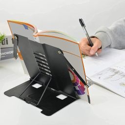 FRENYEAR Metal Book Stand Holder | Book Stand for Reading Book Holder Adjustable Book Holder Use for Student,Reading at Home,Lectures and Presentations,Music Stand (Black) image 3