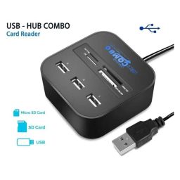 EKRAJ 3 Port USB Hub 2.0 with All in One Combo Card Reader image 1