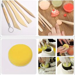 INOG Clay Tools, 24pcs Polymer Clay Tools, Modeling Clay Sculpting Tools Set Pottery Tools with Air Dry Clay Tools Ball Stylus Dotting Tools Rock Painting Kit for Sculpture Pottery image 5