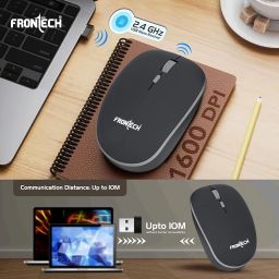 Frontech 61-Key Ultra-Compact Wireless Rechargeable Keyboard & Mouse Combo – 2.4 GHz Nano Receiver, 1600 DPI Precision, Plug-and-Play (KB-0032) image 2