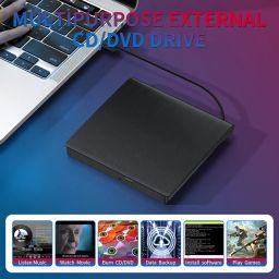 External CD/DVD Drive for Laptop, USB 3.0 CD Burner Portable CD/DVD Optical Drive Player Reader Writer, Compatible with Laptop Desktop PC MacBook Mac Windows Linux OS (Black) image 3