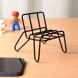 Black Mobile Stand Chair | Adjustable Phone Holder with Comfortable Seating, 360° Rotation for Hands-Free Viewing, Ideal for Office, Study, or Relaxation Black image 1