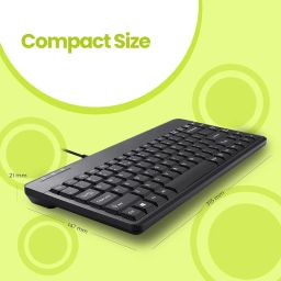 PERIBOARD-409P PS/2 Wired Mini Keyboard – Compact Full-Key Layout with Quiet Low-Profile Keys – Plug & Play for Legacy Windows PCs – Black, US English Layout image 4
