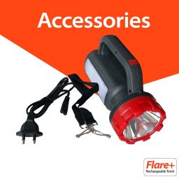 d.light dlight Flare+ Solar Rechargeable LED Emergency Torch for Home | 2 Modes of Brightness, Convenient Portable Design, in-Built Solar Panel, paired with Charging Cable & Shoulder Strap, 2000mAH Battery image 1