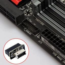 USB Front Panel Adapter USB 3.0 Front 19PIN to 3.1 Type C Front Panel Header Type E Adapter 20 to 19 Pin Expansion Card image 2