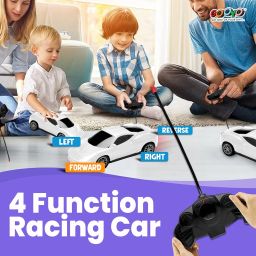 Gooyo GY-222CH Rechargeable Remote Control Car Toy | White Color, Power Source: Lithium Rechargeable Battery for Car (Included) & 2xAA Battery for Remote Controller (Not Included) image 3