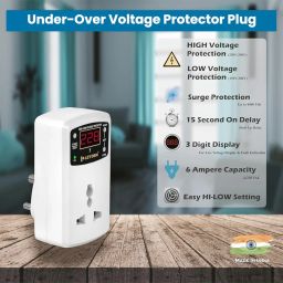 LVP 6A, 220VAC, Digital Under-Over Voltage Protector Safety Device Plug Socket, Adjustable Hi-Low Voltage Cut off image 3