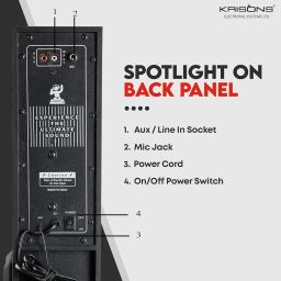 Krisons Swag Tower Speaker with Wired Mic| Bluetooth,USB, AUX, LCD Display, Built-in FM Bluetooth Tower Speaker (Black, Brown, 2.1 Channel image 5