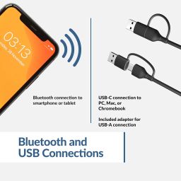 Cyber Acoustics USB & Bluetooth Speaker Bar (CA-2890BT) – USB Powered Speaker with Speakerphone for PC and Bluetooth to Simultaneously Connect to Smartphones, Clamps to Monitor, Convenient Controls image 2