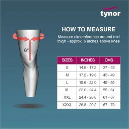 TYNOR Knee Support Hinged (Neoprene), for Joint Stability & Pain Relief | for Sports, Gym Supports Injury Recovery | Durable & Comfortable, For Men & Women | 1 Unit (Grey, Large) image 3