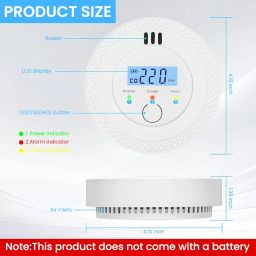 Serplex® Carbon Monoxide Detector CO Alarm Detector with Digital LCD Display, 90dB Sound and Light Monoxide Leak Detector Monitor Alarm for Home, Bedroom, Kitchen, Battery Not Included image 1