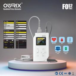 Handheld Pulse Oximeter with Temperature for Continuous Measure Blood Oxygen for Adult - OWRIX FOS2 PLUS image 2