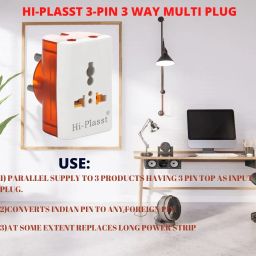 Hi-PLASST 6A International Conversion Multiplug with three-6A,230v Sockets for Multiple Products (10) image 3