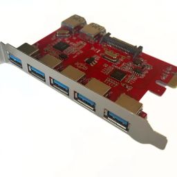 PCI Express Card 7 Port USB 3.0 with 15 Pin Sata Power Connector up to 5 Gbps Speed PCIe Card image 4